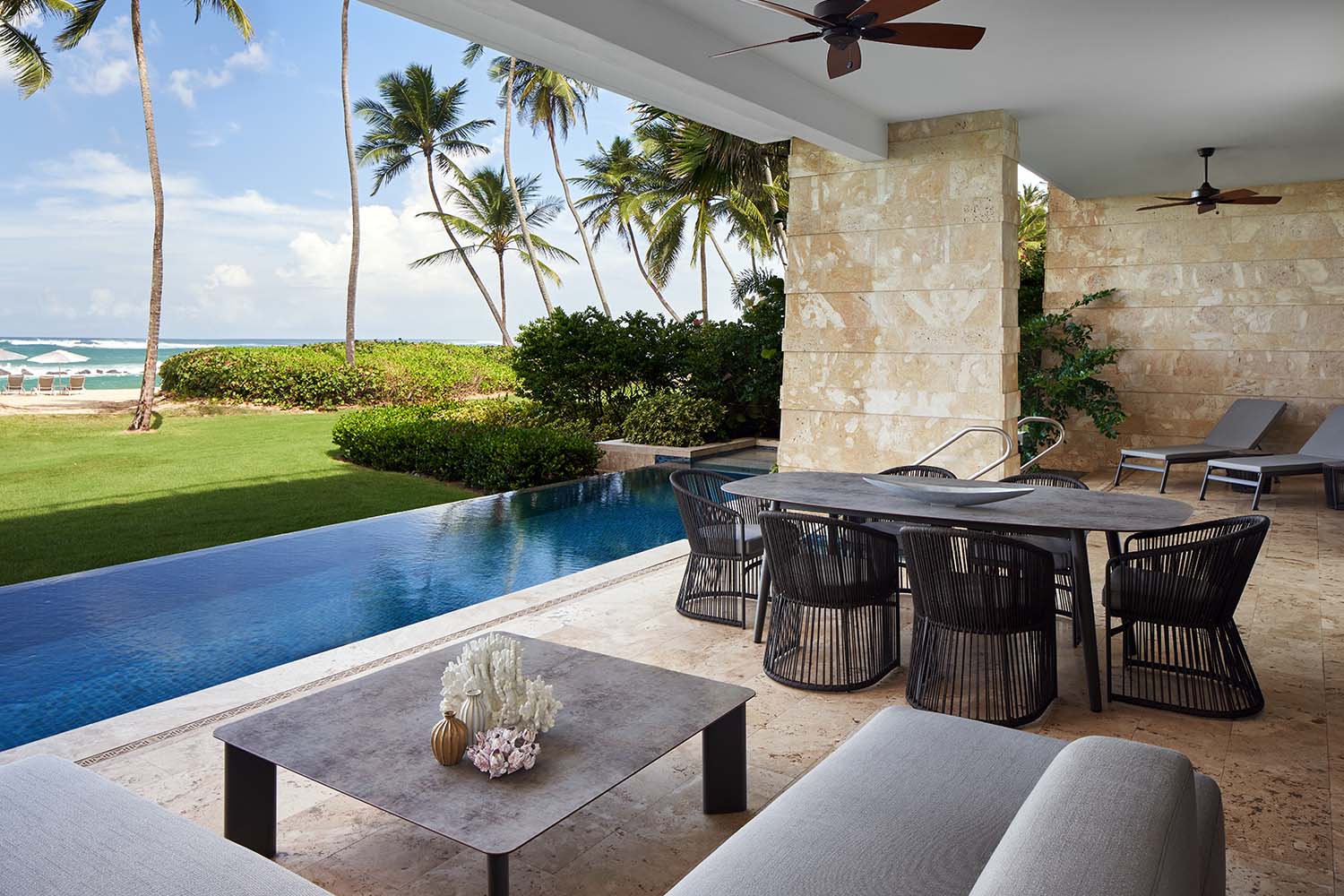 2 bedrooms and study on the ground floor 2 bedroom residence, oceanfront LuxuriaVacations