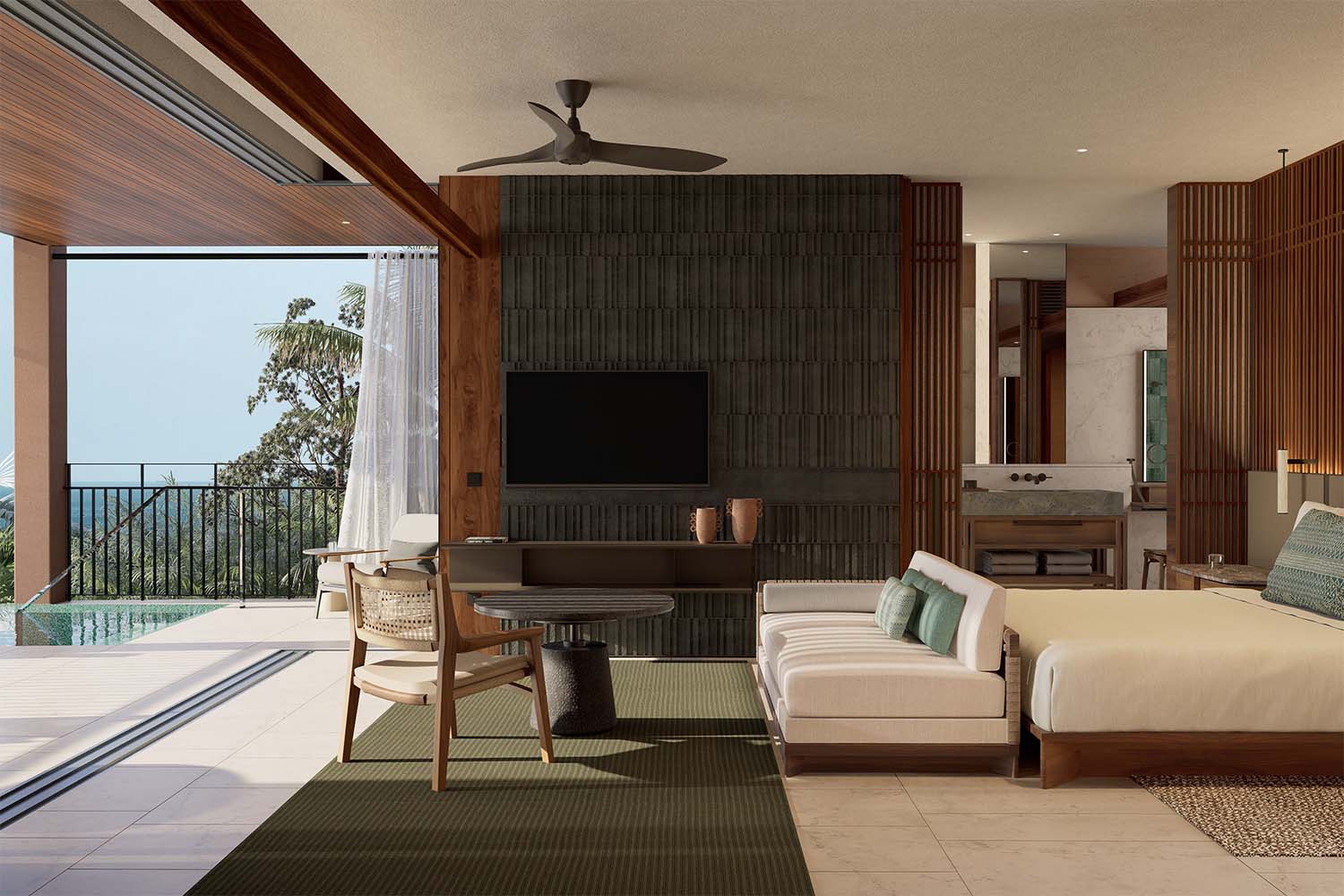 Ocean view and plunge pool Bedroom, 1 King, sofa bed LuxuriaVacations