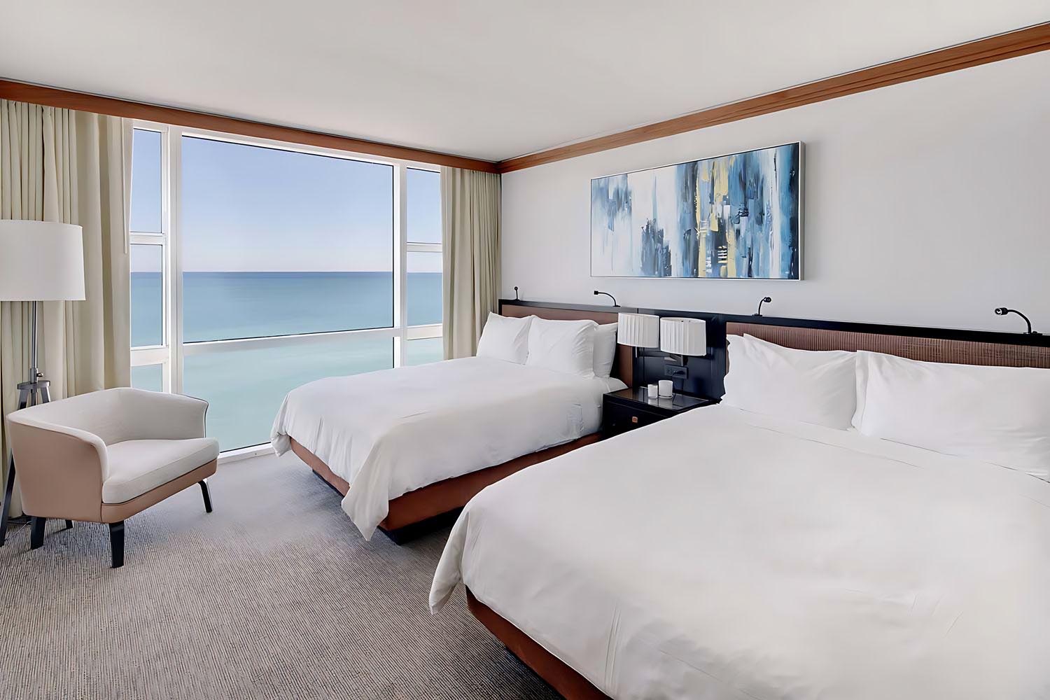 One bedroom luxury apartment Two Queen Beds and Balcony with Oceanfront View LuxuriaVacations
