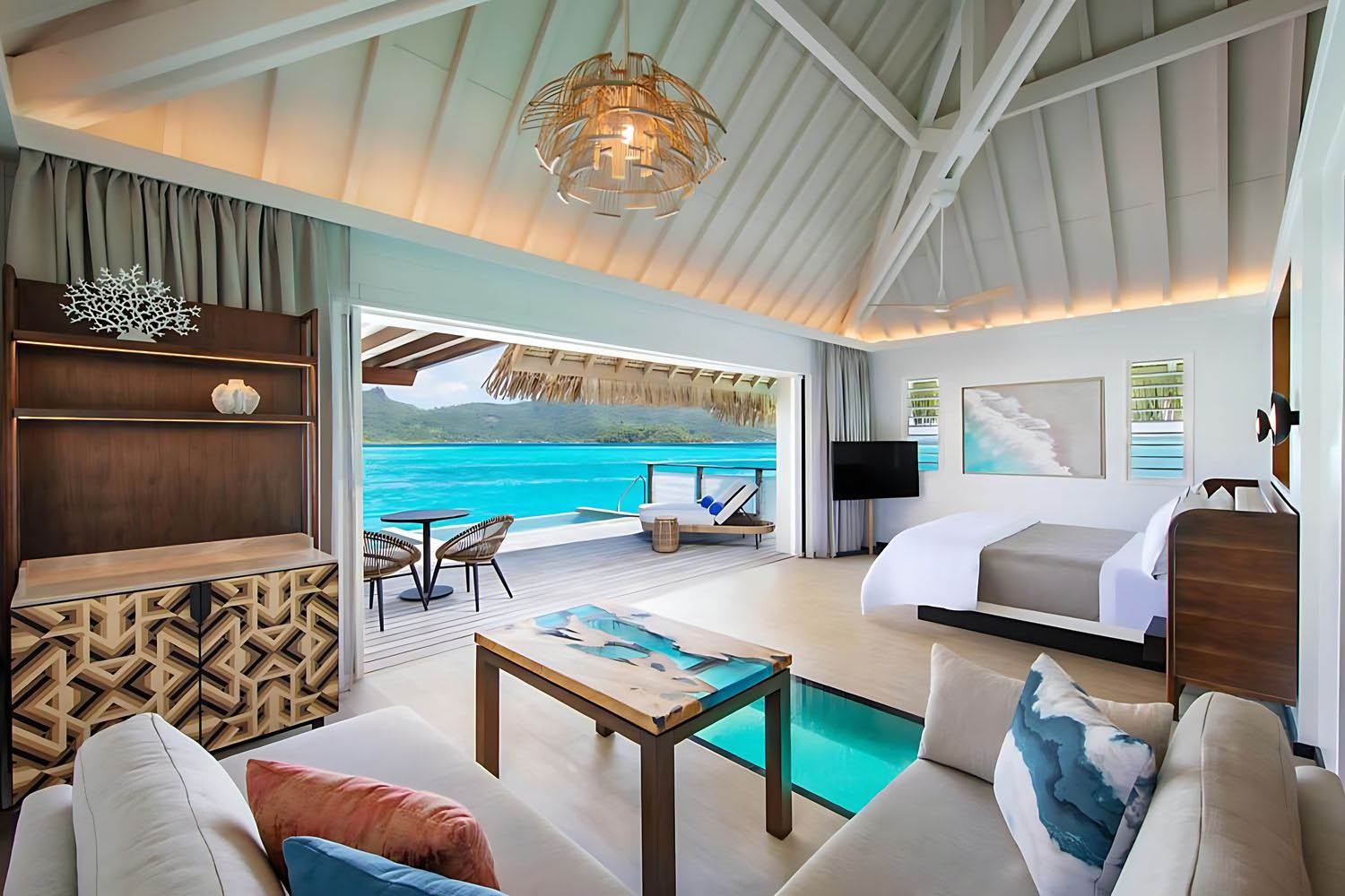 Otemanu Overwater w/Pool 1 Bedroom Villa, 1 King, Otemanu view, Lagoon access, Plunge pool LuxuriaVacations